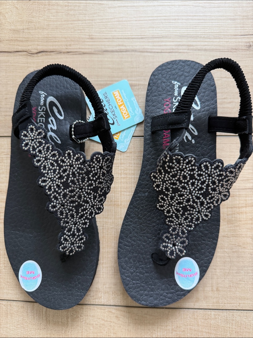 Skechers Cali Meditation Floral Lover Embellished  Yoga Foam Sandals NWT Size 6